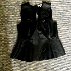 Rebecca Taylor Size:2  Black Peplum Top with zipper in back